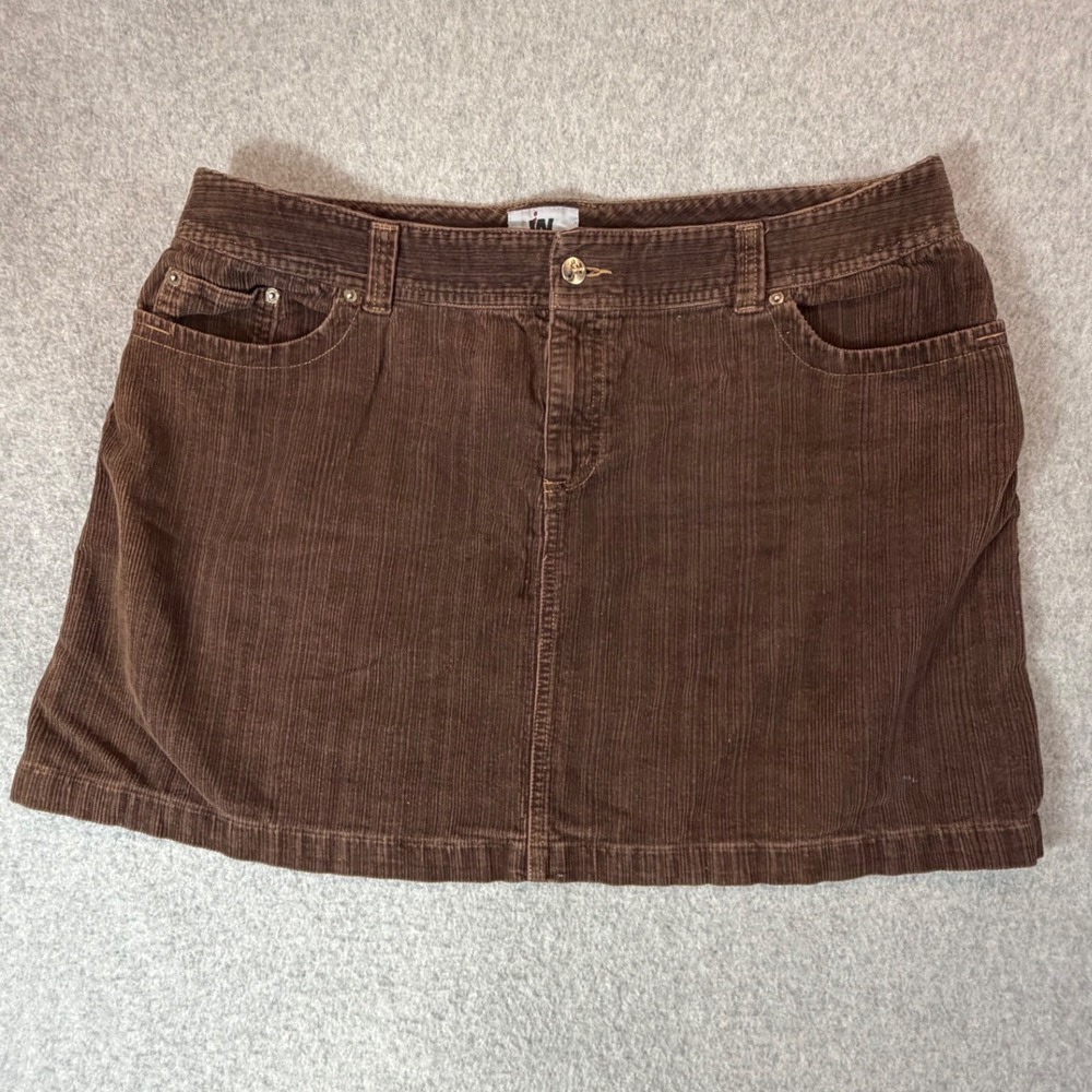 Y2K VTG 90s Corduroy Mini Skirt JW Junction West Womens 16 Preppy Boho Fall Chic